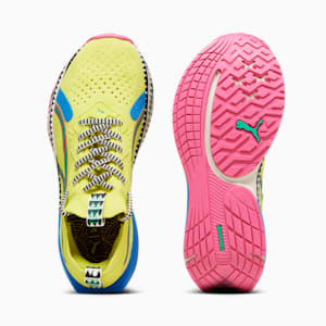 Tenis de entrenamiento PUMA x LemLem NITRO Luxe para mujer, Yellow Burst-Racing Blue-Pink Glimmer, extralarge